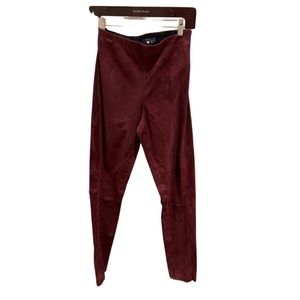 Ralph Lauren Maroon Suede Leggings